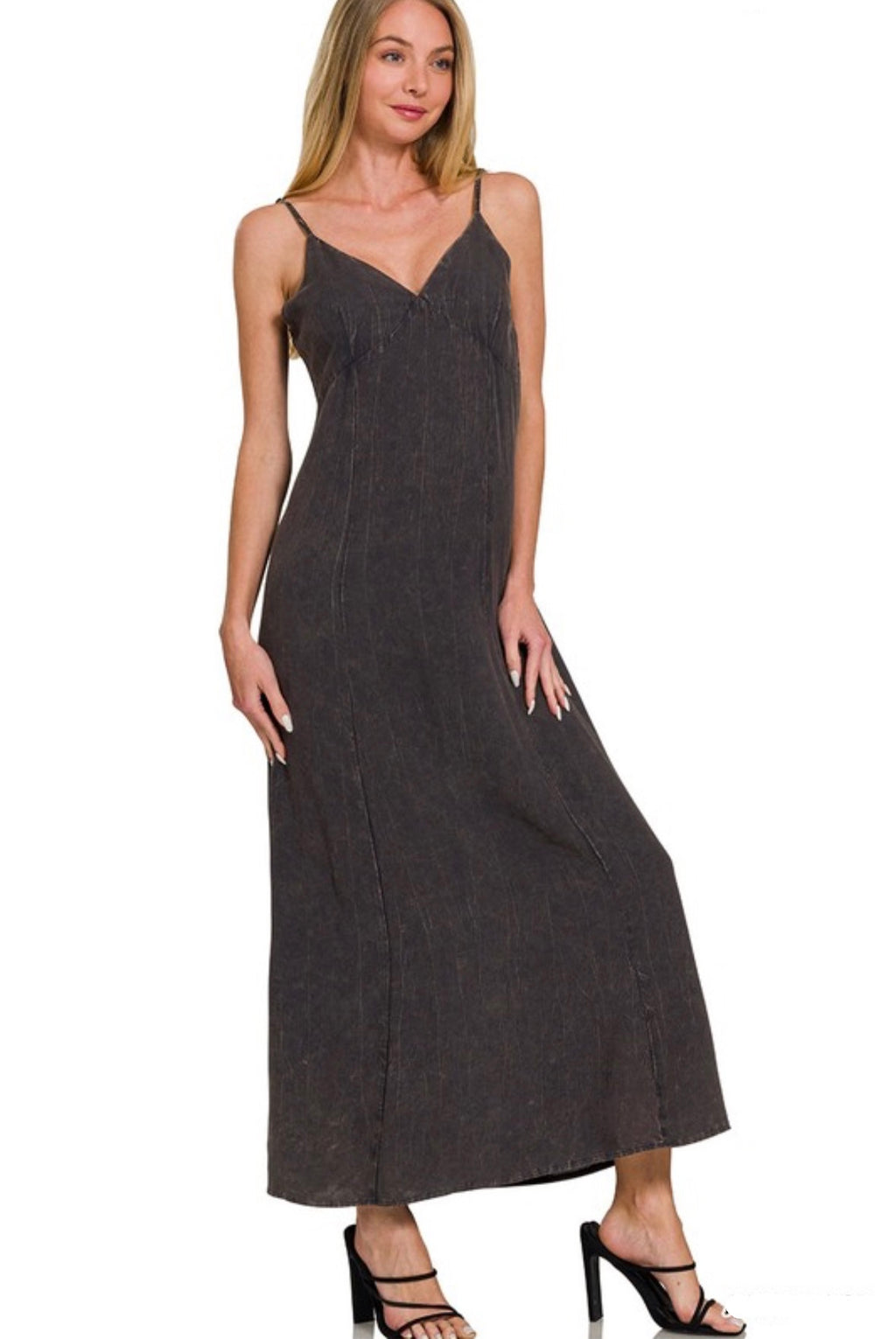 Black Washed Maxi Dress