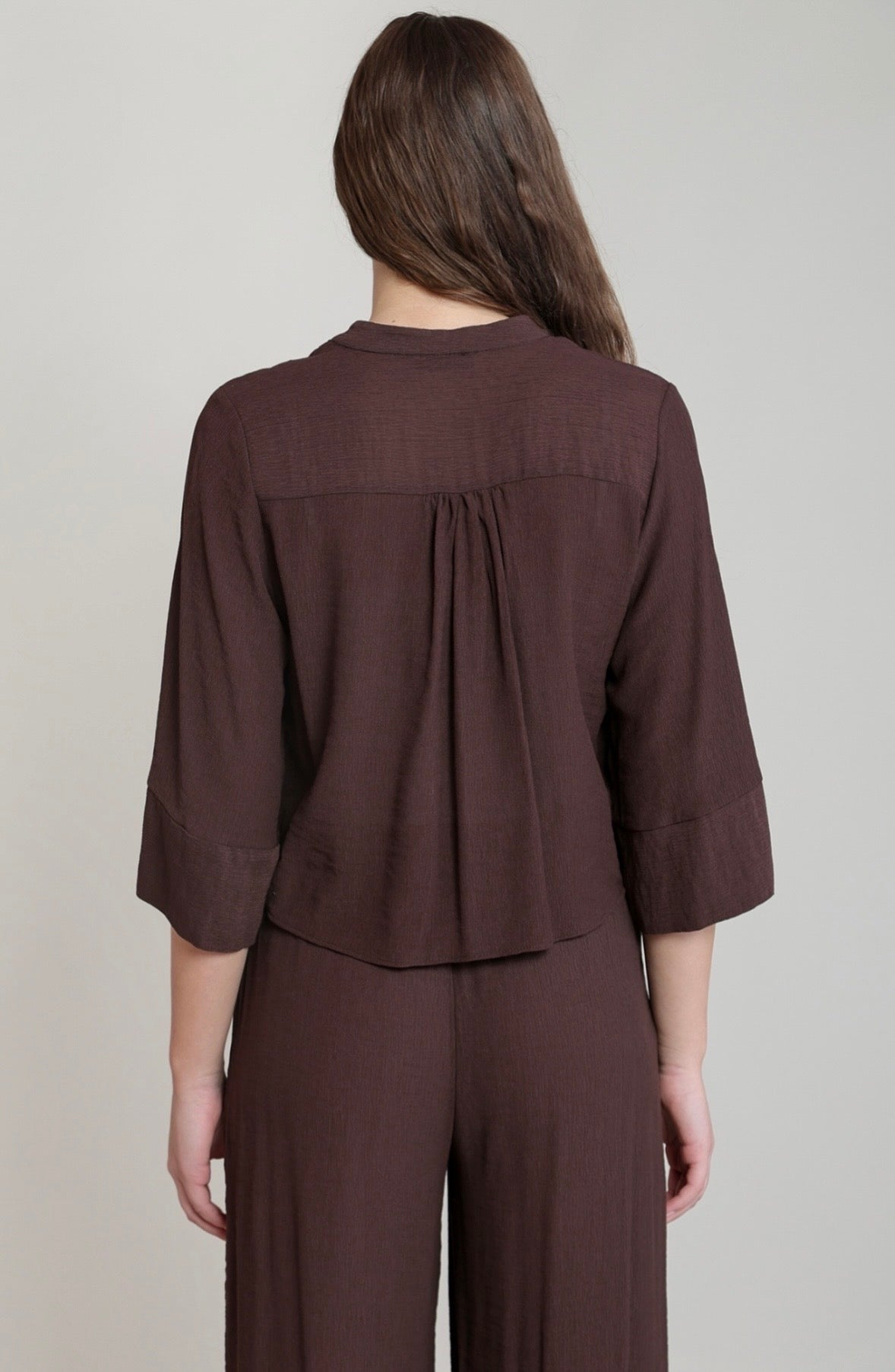 Dark Chocolate Button Down