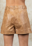 Camel Leatherlike Shorts