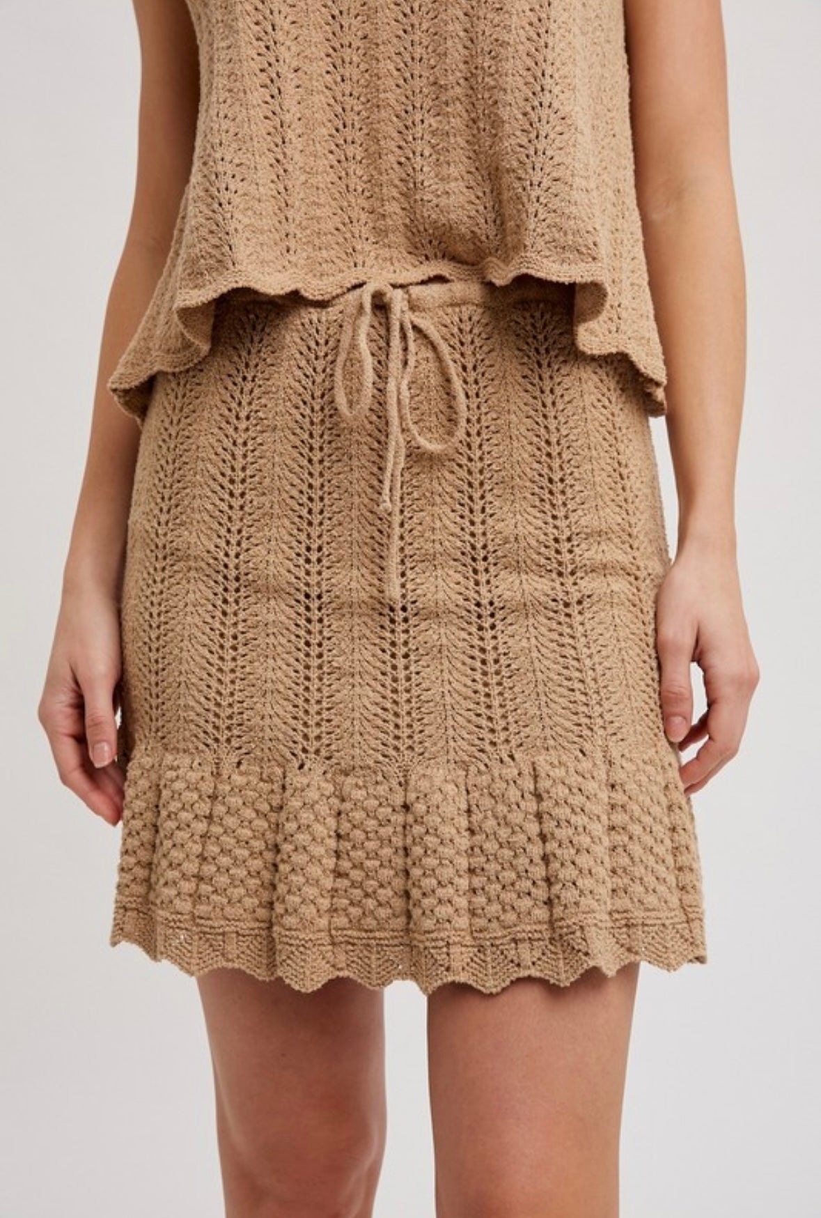Tan Crochet Skirt
