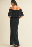 Black Crochet Maxi Dress