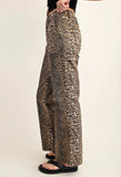 Leopard Print Wide Leg Jeans