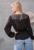 Black Floral Tie Top