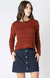 Burnt Orange Crochet Sweater