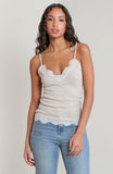 Heather Oatmeal Lace Cami
