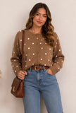Tan Polka Dot Cardigan