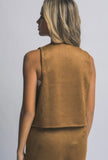 Camel Suede Studded Vest