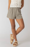Khaki Wash Linen Shorts