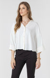 White Wide Sleeve Button Down