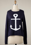 Navy Anchor Sweater