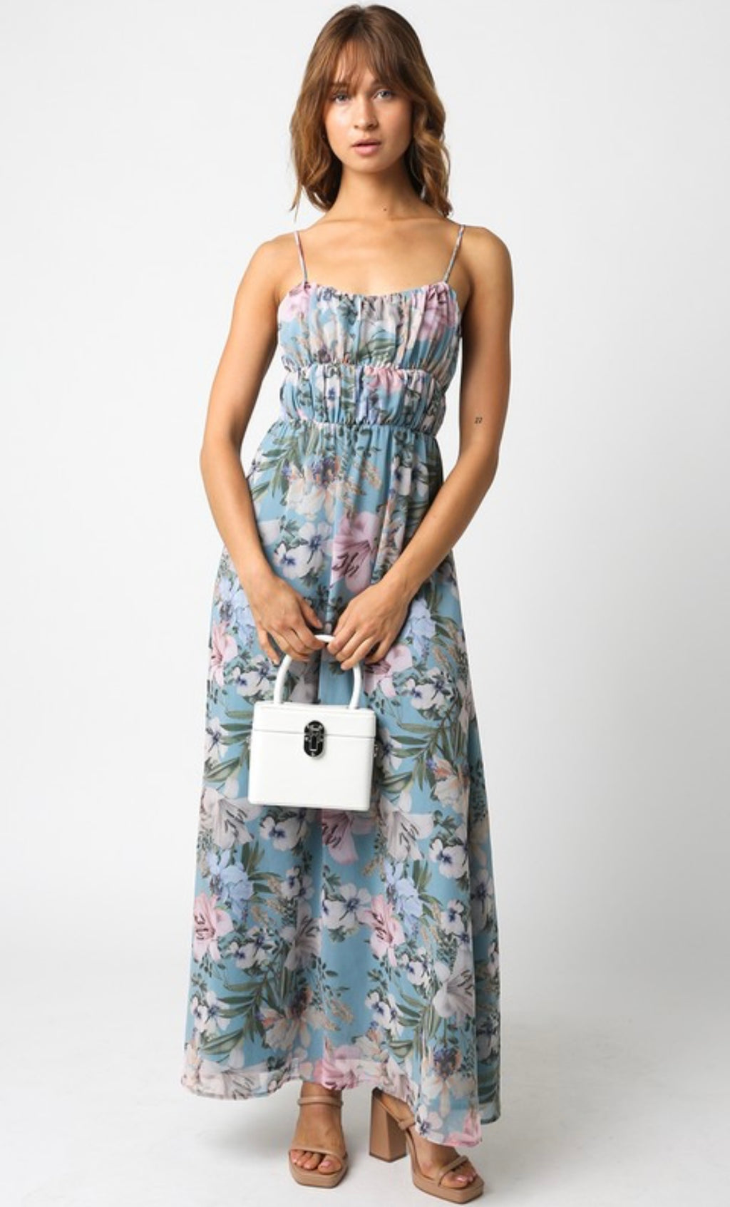Charlize Blue Floral Dress