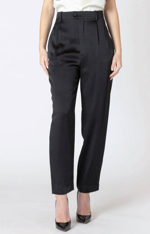 Black Satin Trouser Pants