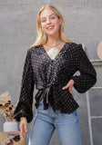 Black Floral Tie Top