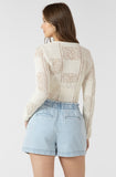 Beige Crochet Button Cardi