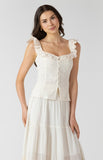 Ecru Eyelet Ruffle Tank