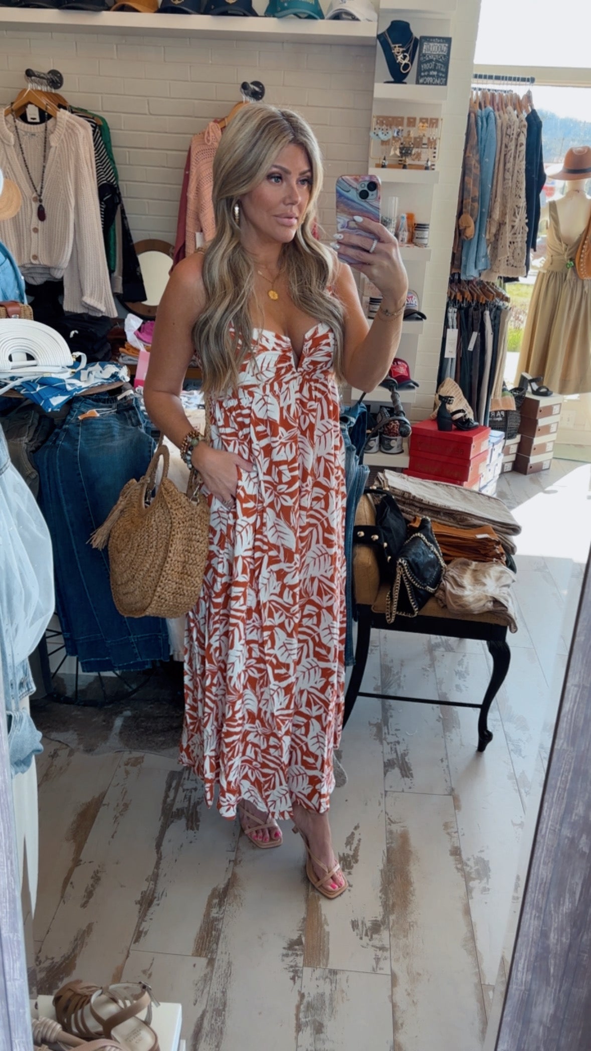 Orange Tropical Maxi Dress