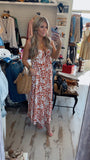 Orange Tropical Maxi Dress