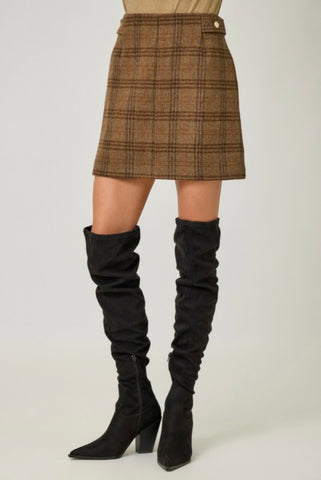 Brown Plaid Skirt