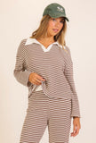 Brown Stripe Lounge Set