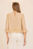 Taupe Sheer Lace Top