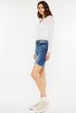 High Rise Button Fly Bermuda Shorts