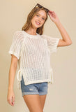 Cream Side Tie Sweater
