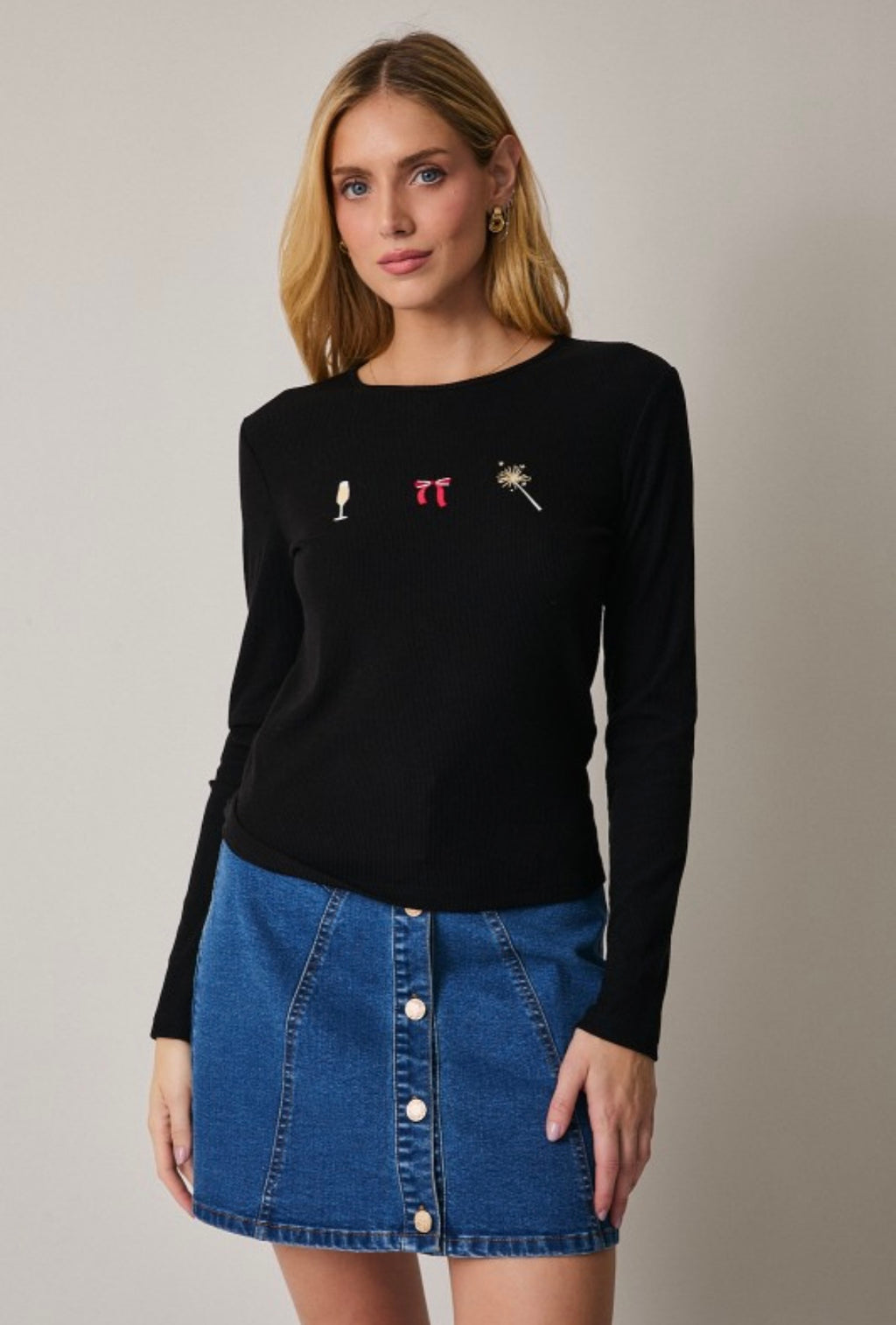 Black Champagne Party Top