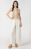Natural Sand Crochet Button Tank
