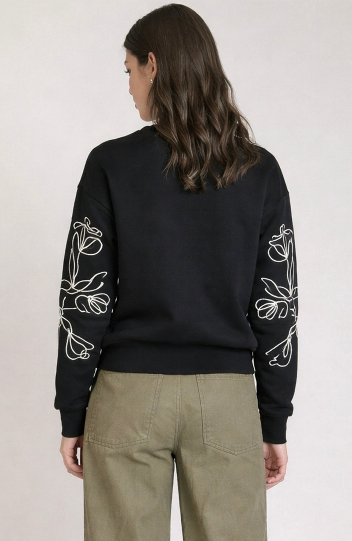 Black Floral Sweatshirt