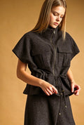 Charcoal Collard Vest