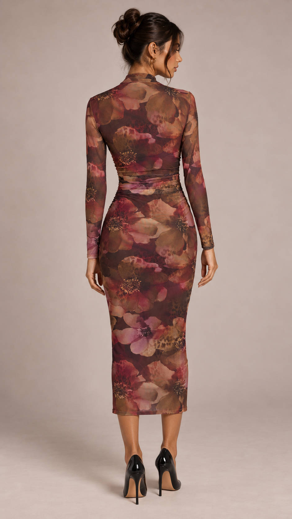Floral Mesh Midi Dress