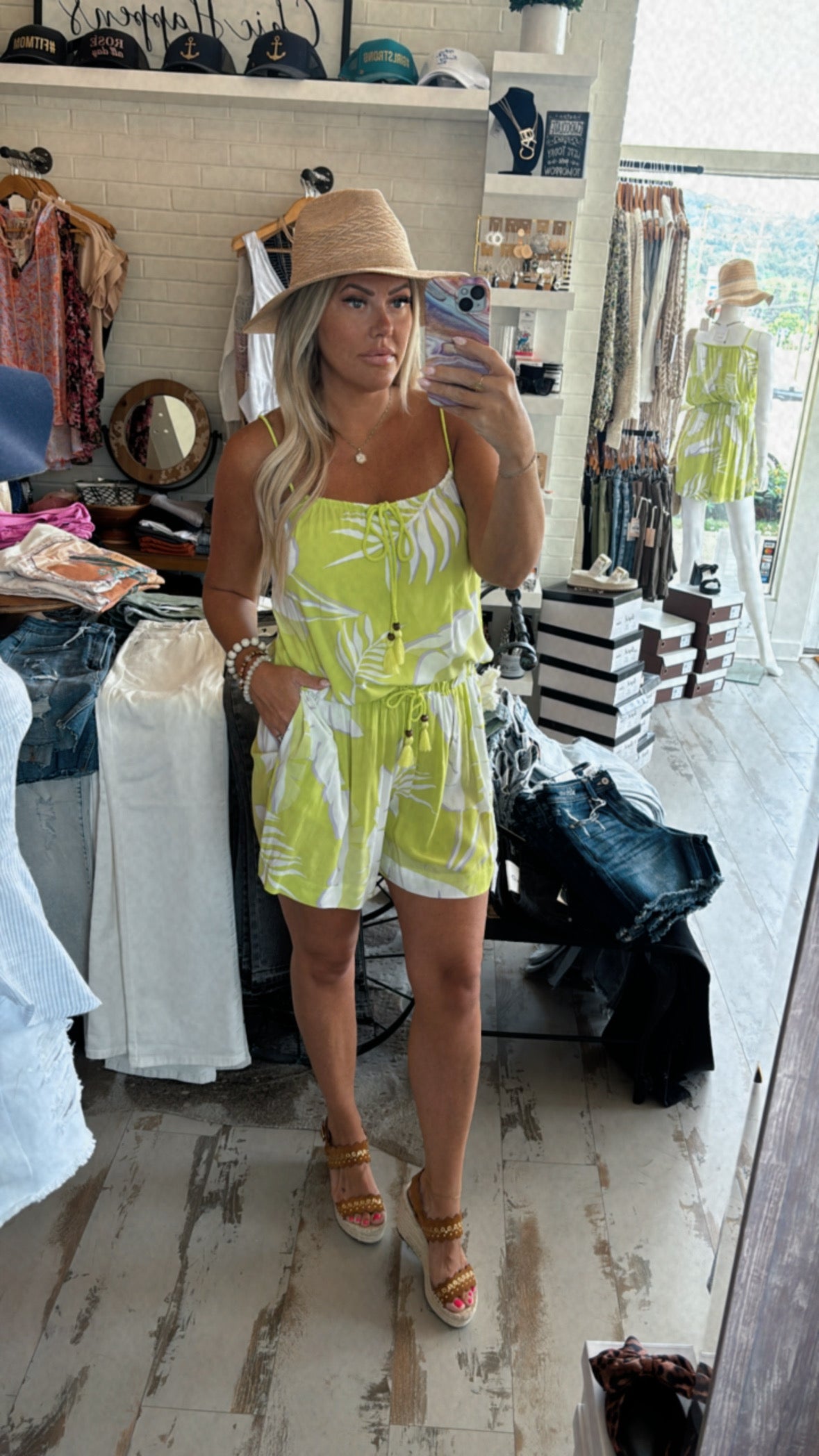 Lime Tropical Shorts