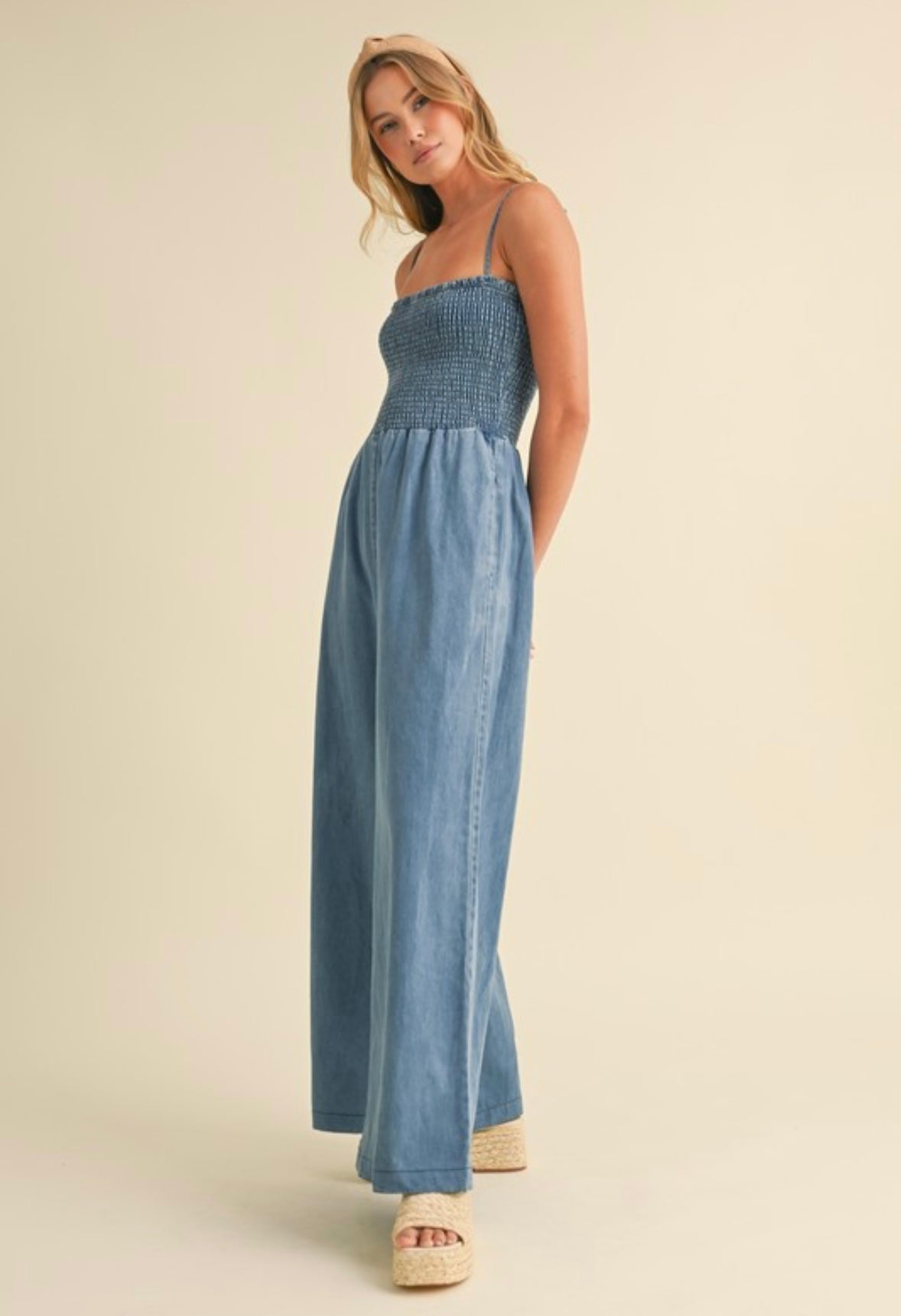 Denim Wide Leg Jumpsuit