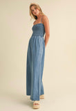 Denim Wide Leg Jumpsuit