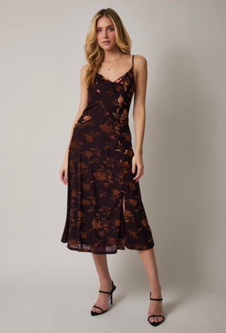 Plum Velvet Floral Dress