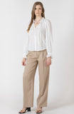 White Eyelet Peasant Top