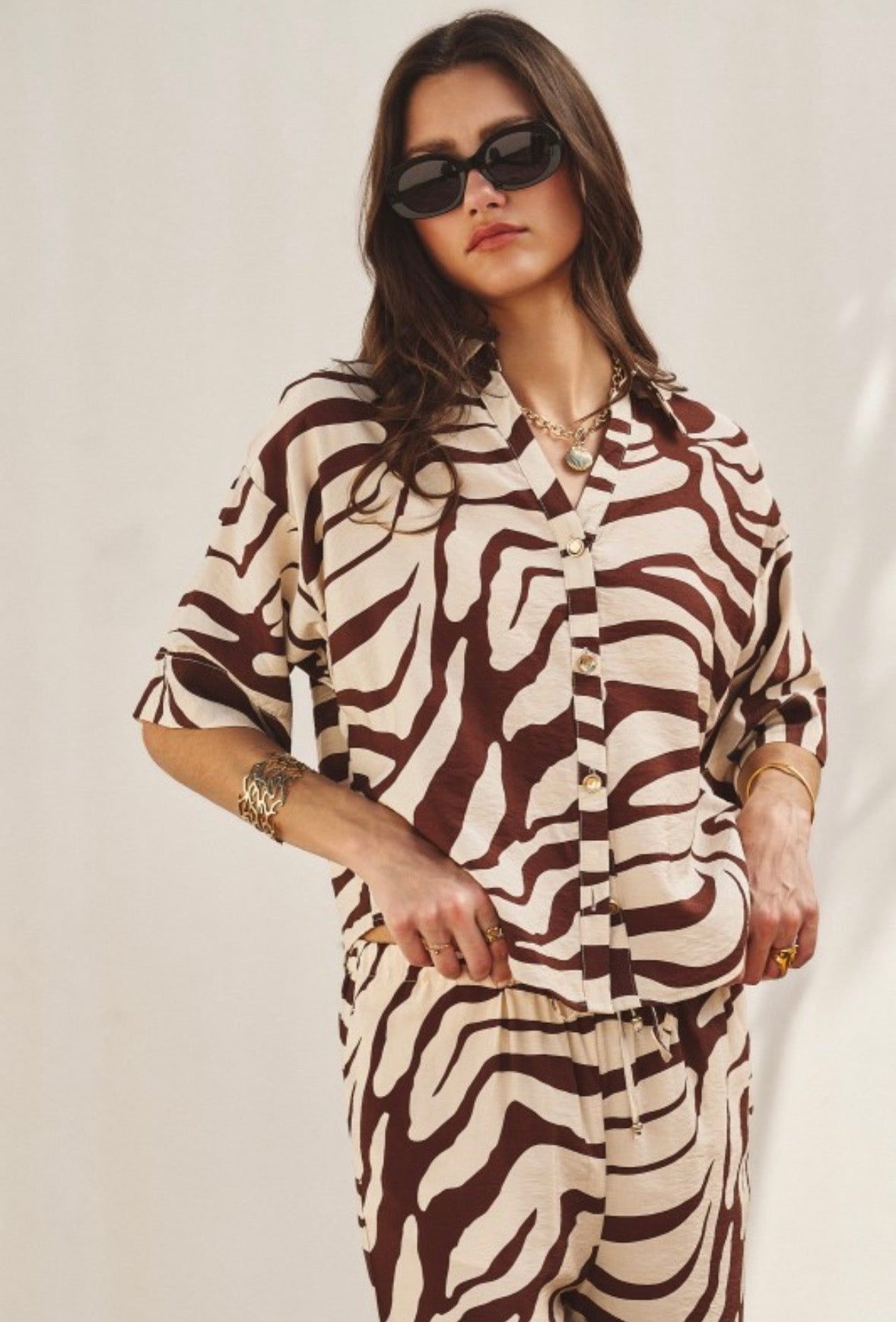 Brown Zebra Print Set