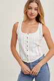 Ivory Button Down Tank