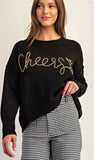 Black Beaded Cheers Sweater