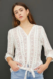 Rose Aztec Print Tie Top