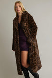 Leopard Faux Fur Trench Coat