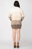 Cream Colorblock Sweater Dress