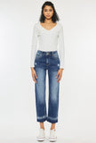 High Rise Cropped Release Hem Jeans
