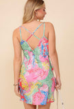 Miami Multicolor Satin Slip Dress