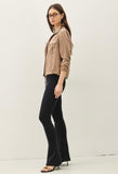 Mocha Cropped Utility Jacket