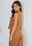 Camel Stripe Tuxedo Vest