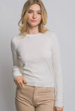 Cream Button Sleeve Sweater