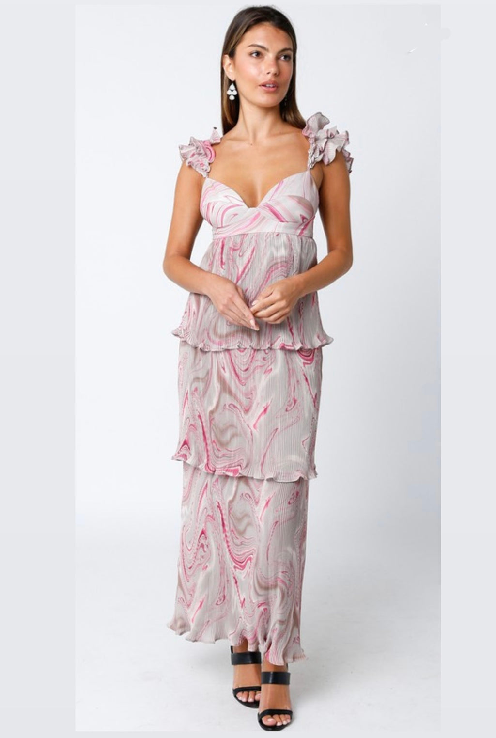 Pink Accordion Wave Dress