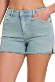 Teal Denim Shorts