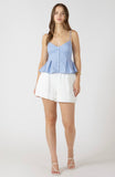 Blue Mini Stripe Flare Tank
